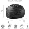 Large foam padded bean bag chair with removable cover