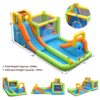 Costway Inflatable Water Slide Park Bounce House Splash Pool with 750W Blower