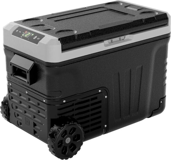 16b1cf0f889b417eb291172607f24371 12 Volt Refrigerator, 53QT(50L) Electric Cooler, Portable Freezer 12V/24V DC 110-240V AC, 12V Fridge -4℉~68℉, 12V Cooler with Wheels & 2 Baskets for Travel, Truck, Boat, Camping