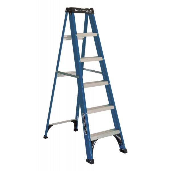 172dedc3f6344167a5aec341c84f5b61 Louisville Ladder 6 ' Fiberglass Step, 10' Reach, 225-lb, Load Capacity, W-3217-06