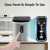 Nugget Ice Maker Countertop with Handle, Ready in 6 Mins, 34lbs Per Day, Removable Top Cover, Auto-Cleaning, Portable Sonic Ice Maker with Basket and Scoop, for Home/Party/RV/Camping (Black)