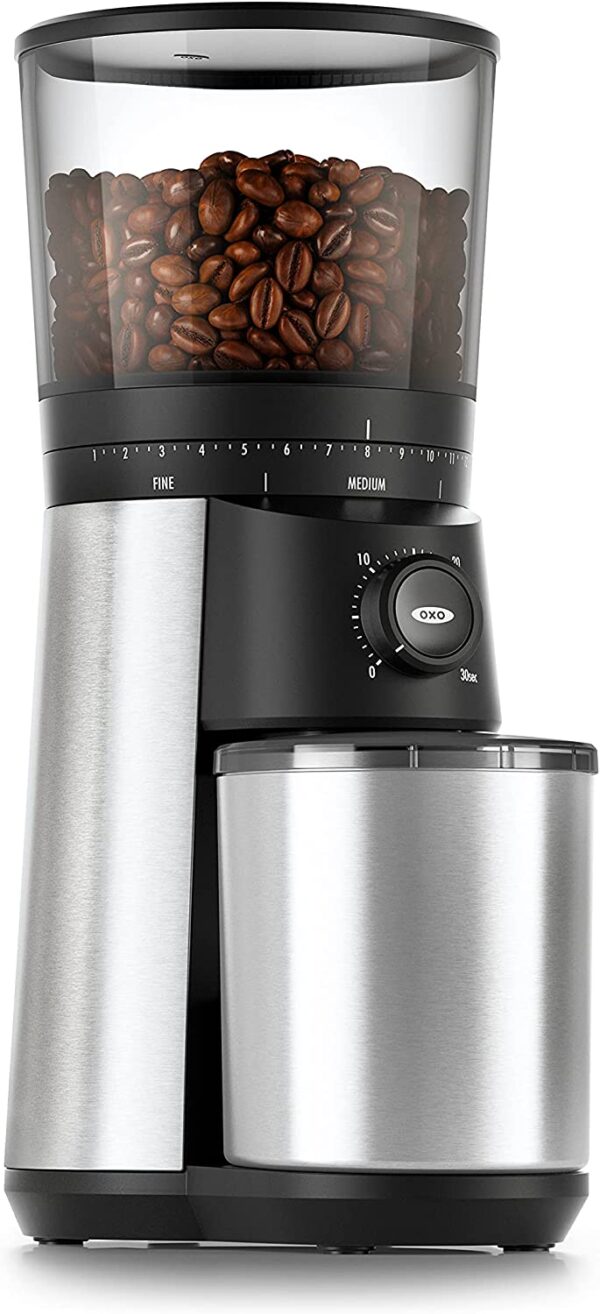 17ee46fab5c643918443760e91b2a470 OXO Brew Conical Burr Coffee Grinder , Silver