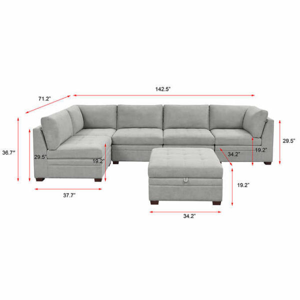 1849c67aa513407f8a9c03ae5d1ede87 Thomasville Tisdale Fabric Sectional with Storage Ottoman