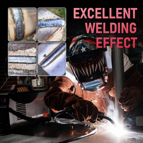 1853b6b2bf8f426f8b6d4b54ea58fd55 135Amp MIG Welder,110V Flux Core Welder Flux MIG/Lift TIG/Stick 3-in-1 Large LED Digital Display Welding Machine IGBT Inverter Welder FLUX-135PRO