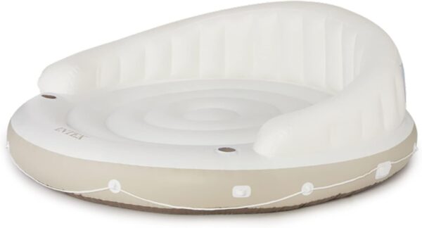 58292EP Canopy Island Inflatable Pool Float: Comfortable Lounge Surface – Built-in Cup Holders – Detachable Sunshade – 440lb Max Weight Capacity – 78.5" x 59"