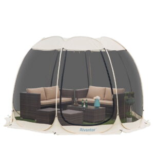 Screen House Camping Instant 12x12 Canopy Beige