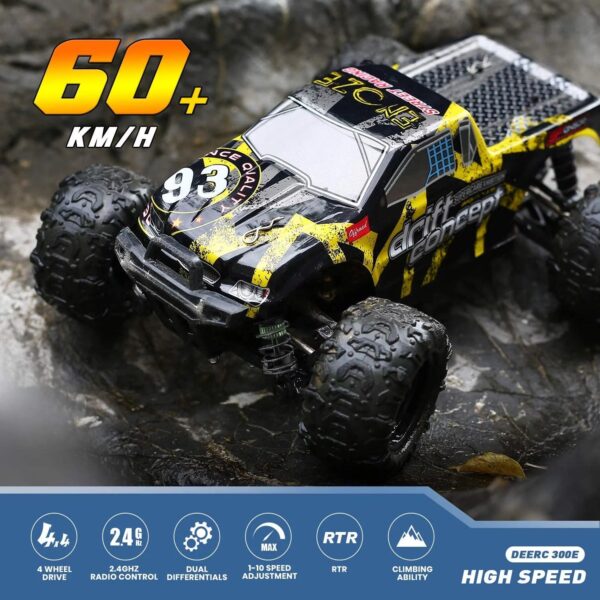 1885778e9d4b46ddb1bae347b9423bf0 Remote Control Car for Kids Adults 60KM/H 4x4 Power 1:18 Scale Brushless Motor, Hobby Electric Monster RC Truck All Terrain off Road 2 Batteries Outdoor Play