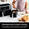 DZ401 Foodi 10 Quart 6-in-1 DualZone XL 2-Basket Air Fryer with 2 Independent Frying Baskets, Match Cook & Smart Finish to Roast, Broil, Dehydrate for Quick, Easy Family-Sized Meals, Grey