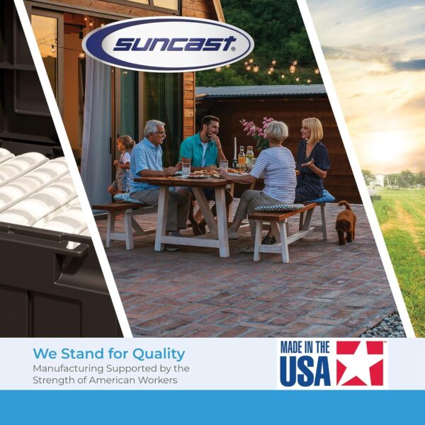 18d74a59e8ce4c2e8df5d57c4325153e Suncast Vista 7x7 Storage Shed with Multi-Wall Resin Panels, 4 Skylights, IllumiVent System, and Pad-Lockable Doors, 84" D x 84" W x 98" H, Made in The USA