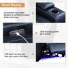 Power Home Theater Seating Set of 3, Brown Faux Leather Electric Recliner Chair with Powered Headrest, Dual Motors Movie Reclining Chairs with LED Lights,USB Port,Cup Holders, Hidden Arm Storage