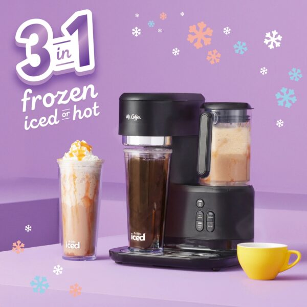 Mr. Coffee Single-Serve Iced and Hot Coffee Maker & Blender with 2 Tumblers