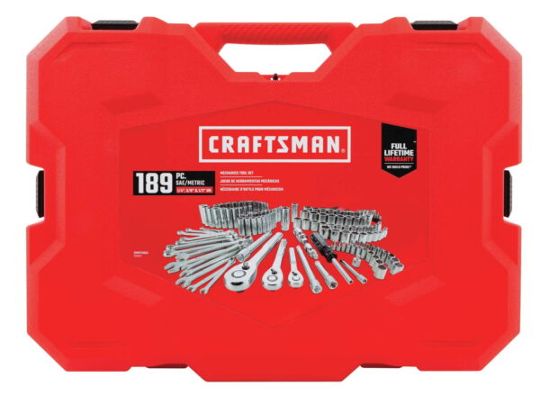 19d519b2d24949908fcc20fedc9e743d CRAFTSMAN Mechanics Tool Set, SAE/Metric, 189-Piece