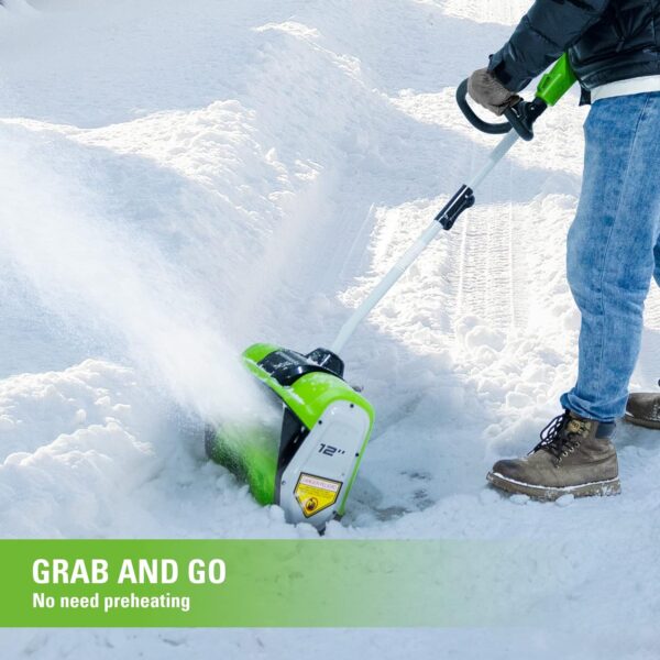 19e8d75ecf2d4df9b9fa87dbb166b9bf 12-inch cordless snow shovel, includes 4.0Ah battery and charger