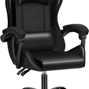 Racing Office Computer Video Game Chair, Without footrest, Black