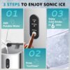 Nugget Ice Maker Countertop with Handle, Ready in 6 Mins, 34lbs Per Day, Removable Top Cover, Auto-Cleaning, Portable Sonic Ice Maker with Basket and Scoop, for Home/Party/RV/Camping (Black)