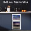 Mini Fridge 130 Can Beverage Refrigerator Cooler, 3.2 Cu.Ft Drink Fridge for Soda Wine Beer, Adjustable Temperature Control for Home Office, Black
