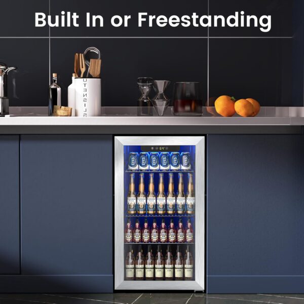 1a8e94c7b0ca4b0ab5b6eb648f604735 Mini Fridge 130 Can Beverage Refrigerator Cooler, 3.2 Cu.Ft Drink Fridge for Soda Wine Beer, Adjustable Temperature Control for Home Office, Black