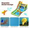 Costway Inflatable Water Slide Park Bounce House Splash Pool with 750W Blower