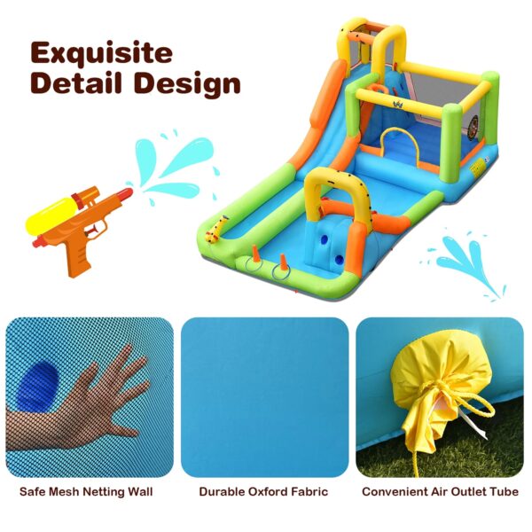 1aefd846924d4e93af9c45bddcbcdbea Costway Inflatable Water Slide Park Bounce House Splash Pool with 750W Blower