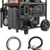 Tri Fuel Open Frame Inverter Generator,with ATS,Quiet Technology,CO Sensor,digital display and 50A,Ideal for Home backup,contruction site and RV Camping (GM10500XiT)