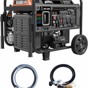 Tri Fuel Open Frame Inverter Generator,with ATS,Quiet Technology,CO Sensor,digital display and 50A,Ideal for Home backup,contruction site and RV Camping (GM10500XiT)