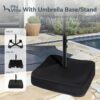 15ft Patio Umbrella Double-Sided Outdoor Market Extra Large Umbrella with Crank, Umbrella Base Included (Dark Red)