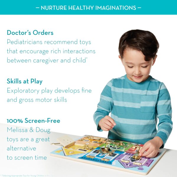 Melissa & Doug Latches Wooden Activity Board - FSC Certified Materials