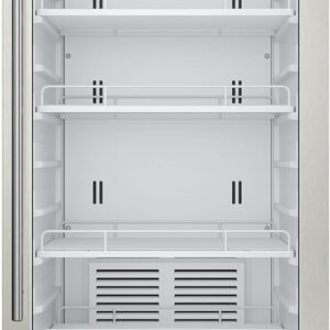 22" Wide 10.1 Cu. Ft. Commercial Beverage Merchandiser – Stainless Steel, Temp Alarm, Reversible Door