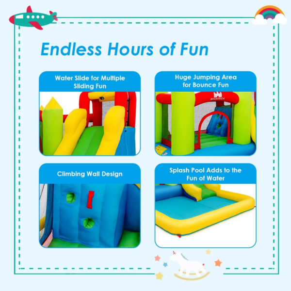 1c8751fb620748a28b3b2fc23b12b4fc Costway Inflatable Bounce House Water Slide Jump Bouncer Climbing Wall Splash Pool Blower Excluded
