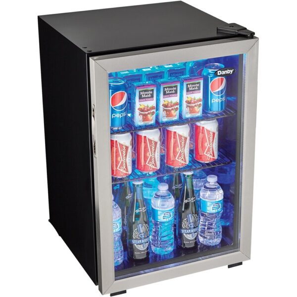 Danby - 95-Can Beverage Cooler - Stainless Steel