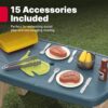 Step2 Sizzle & Smoke BBQ Grill Kids Playset, Indoor/Outdoor Kitchenette, Interactive Play with Sounds, Made of Durable Plastic, Includes 15 Piece Toy Accessories, For Toddlers 3+ Years Old