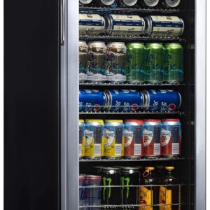 Beverage Refrigerator Cooler | 126 Cans Free Standing with Right Hinge Glass Door