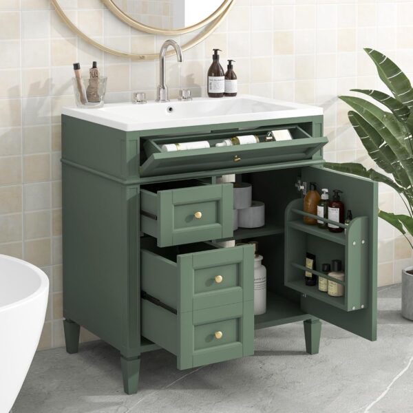 1d9836f0dbe540058847a808c0d265d3 36" Bathroom Vanity with Single Sink Combo, Modern Undermount Bathroom Sink Cabinet with 2 Drawers and a Tip-Out Drawer, Freestanding Bathroom Vanities, Soft Closing, Solid Wood Frame