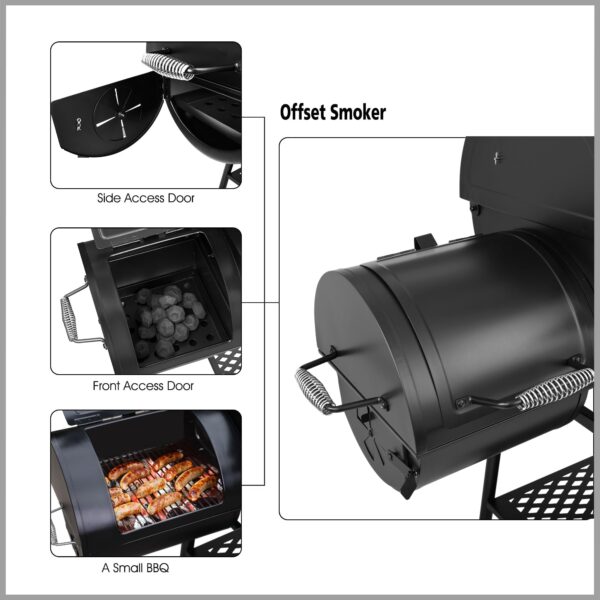 1def142da36f4d78b2cd03f505cad1f3 CC1830FG, Charcoal Grill with Offset Smoker with High Heat-Resistant BBQ Gloves