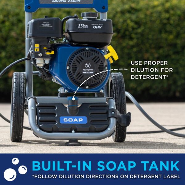 1e1f888b020d43cca70c26b438a42e98 Westinghouse Pressure Washer Gas Cold Water 3200 PSI 2.5 GPM