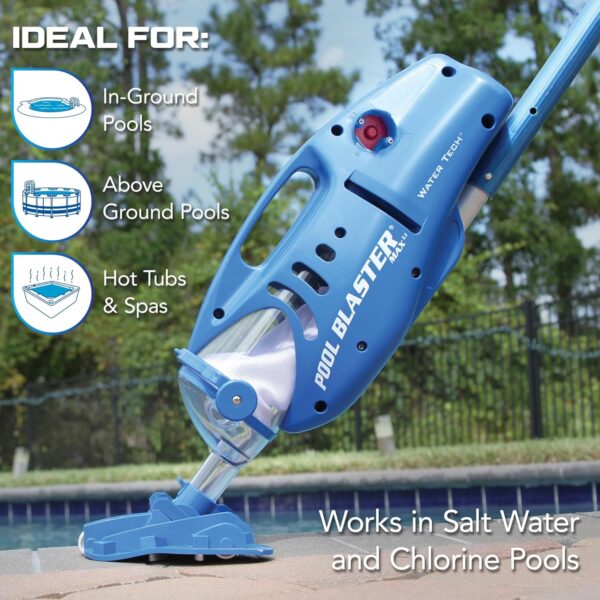 1e3a004b58074e3bacdfa76d38163b80 POOL BLASTER Max Cordless Pool Vacuum for Deep Cleaning & Strong Suction, Handheld Rechargeable Swimming Pool Cleaner for Inground and Above Ground Pools, Hoseless Pool Vac by Water Tech