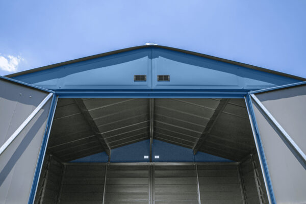1e4b5e95d2ea4ef9b23e91eca43a9a4f Arrow Select Steel Storage Shed, 10x14, Blue Grey