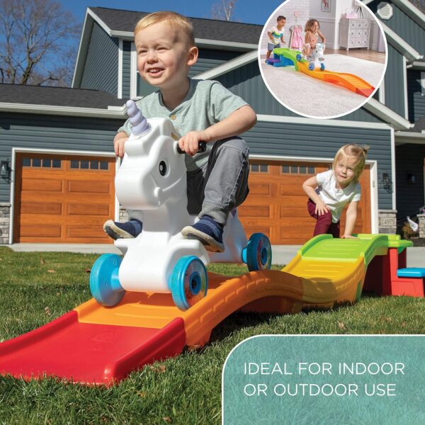 1e4fd6f17c804a6ab5288fc2ea80469d Unicorn Up & Down Roller Coaster Toy for Kids, Ride On Push Car, Indoor/Outdoor Playset, Toddler Ages 2 - 5 years old, Compact Storage, Max Weight 50 lb., Multicolor