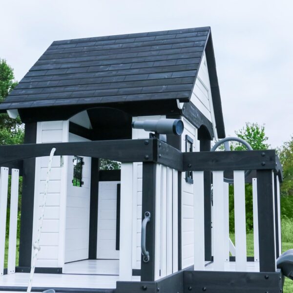 1eda16a6428b4c248266fcb1fa4d469e Backyard Discovery Canyon Creek Cedar Wood Swing Set with Wave Slide, Clubhouse, Play Kitchen, Picnic Area, Belt Swings, Web Swing, Rock Wall, Balconies, Playhouse, Step Ladder, Outdoor Playset