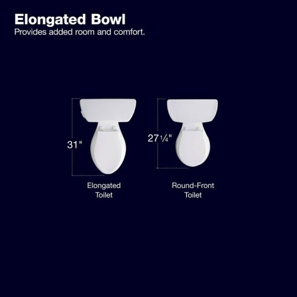 1eef94c5d68349aab3e807192a772503 KOHLER Extra Tall Highline Arc Complete Solution 2-piece 1.28 GPF Single Flush Elongated Toilet in White (Seat Included) 78305-0