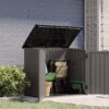 Suncast Modernist Horizontal Low-Profile Storage Shed, Gray, 3 Doors, 4'x2.5', covers 34 Cubic feet
