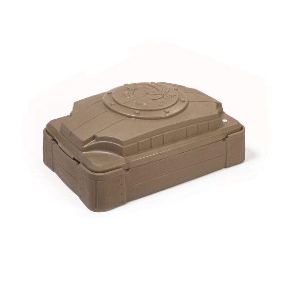 1f58f1d900ef4060b181812e39a16bd4 Step2 Play and Store Kids Plastic Sandbox with Cover, Brown