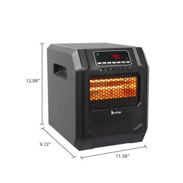 1f7f4faa0eaa436ebd3f3ae0ebf9a757 Portable Space Heater, 750W/1500W Small Infrared Heater w/ Remote, LED Display, 3 WorModes, Safe Electric Heater for Home Office Bedroom with Overheat Protection, 11.58′′ x 9.72′′ x 12′′, Q6153
