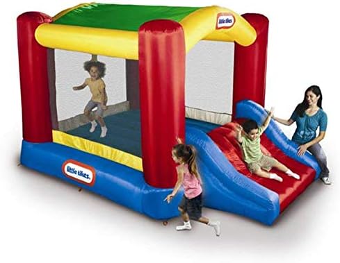 1f945234bae644bf9d3fe49849fb010c Little Tikes Jump 'n Slide Inflatable Bouncer Includes Heavy Duty Blower With GFCI, Stakes, Repair Patches, And Storage Bag, for Kids Ages 3-8 Years