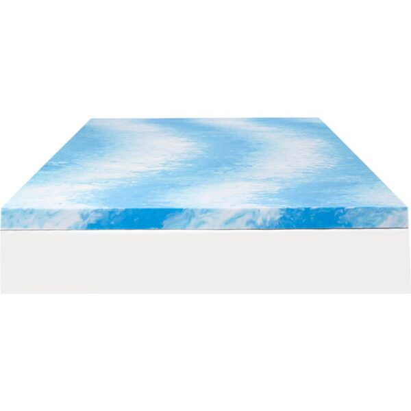 Sealy - 3 + 1 Memory Foam Topper with Fiber Fill Cover - Queen - Blue