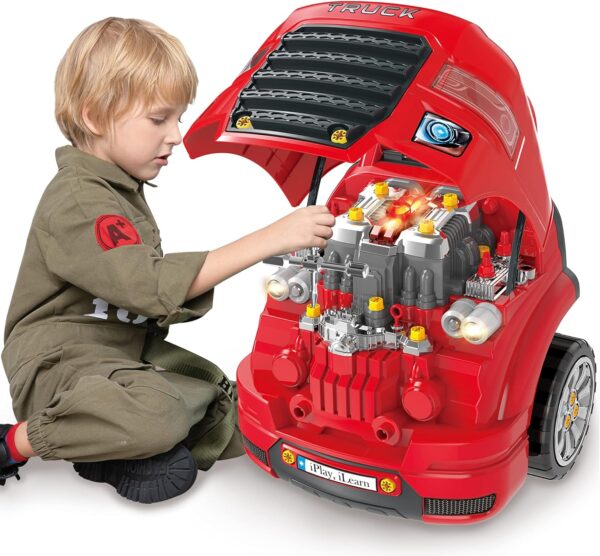 2082305e7eab458489c7b9cd1da4b8ec Truck engine toys, children's mechanical repair set