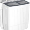 Portable Washing Machine - 14.5 lbs Mini Twin Tub Washer & Spin Dryer for Apartments, Dorms, RVs, Camping - Gray/Blue