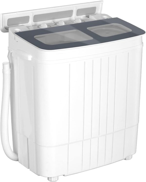 208e2ee00a4045cc889ee087e31c978a Portable Washing Machine - 14.5 lbs Mini Twin Tub Washer & Spin Dryer for Apartments, Dorms, RVs, Camping - Gray/Blue