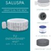 Bestway SaluSpa Fiji AirJet Large Round 2 to 4 Person Inflatable Hot Tub Portable Outdoor Spa with 120 AirJets and EnergySense Cover, Grey