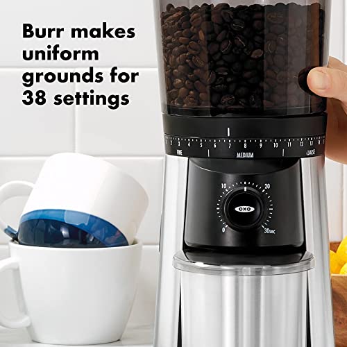 209d28d927fd45cd99137590a23de755 OXO Brew Conical Burr Coffee Grinder , Silver
